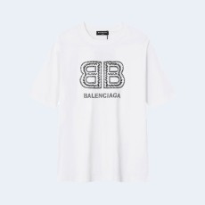 발렌시아가 BB 엠브로이더리 로고 티셔츠 화이트