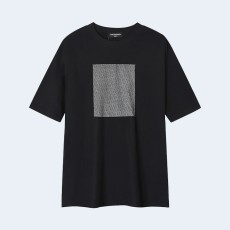 발렌시아가 오버사이즈 미러 로고 티셔츠 블랙
