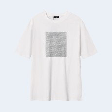 발렌시아가 오버사이즈 미러 로고 티셔츠 화이트