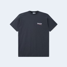 발렌시아가 웨이브 로고 오버핏 티셔츠 다크 그레이