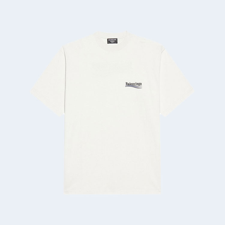 발렌시아가 웨이브 로고 오버핏 티셔츠 더스티 화이트