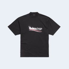 발렌시아가 폴리티컬 스텐실 미디엄 핏 티셔츠 블랙