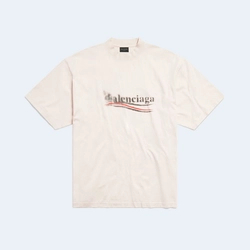 발렌시아가 폴리티컬 스텐실 미디엄 핏 티셔츠 화이트