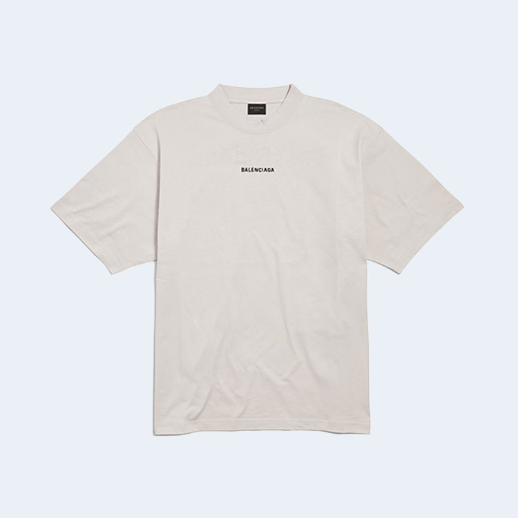 발렌시아가 뉴 백 미디엄 핏 티셔츠 오프 화이트