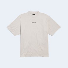 발렌시아가 뉴 백 미디엄 핏 티셔츠 오프 화이트