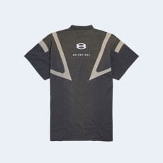 발렌시아가 유니티 스포츠 아이콘 바이커 오버사이즈 티셔츠 블랙