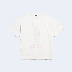 발렌시아가 파리 리버티 미디엄 핏 티셔츠 오프 화이트