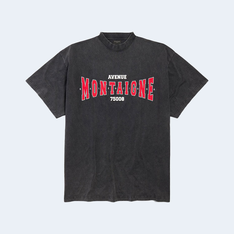 발렌시아가 몽테뉴 오버사이즈 티셔츠 페이드 블랙
