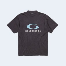 발렌시아가 루프 스포츠 아이콘 미디엄 핏 티셔츠 블랙