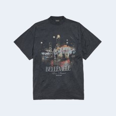 발렌시아가 벨빌 오버사이즈 티셔츠 페이드 블랙