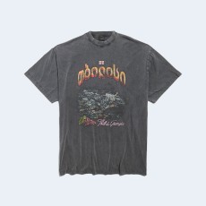 발렌시아가 남성 트빌리시 오버사이즈 티셔츠 페이드 블랙