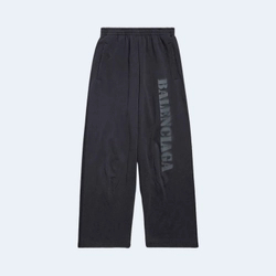 발렌시아가 스텐실 타입 배기 스웨트팬츠 블랙 그레이