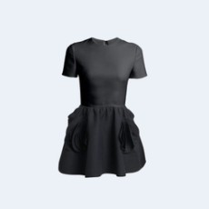 발렌티노 가라바니 로제트 플레어 미니 드레스