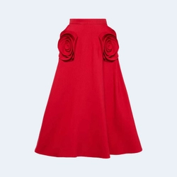 발렌티노 가라바니 아플리케 울 실크 스커트