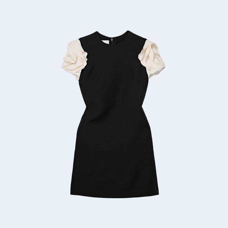 발렌티노 가라바니 울 실크 미니 드레스 블랙