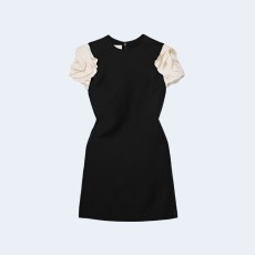 발렌티노 가라바니 울 실크 미니 드레스 블랙