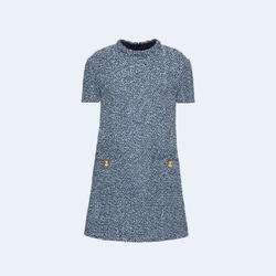 발렌티노 텍스처 트위드 데님 쇼츠 드레스