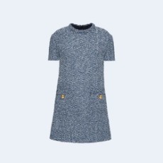 발렌티노 텍스처 트위드 데님 쇼츠 드레스