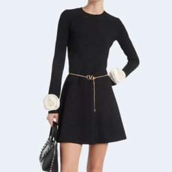 발렌티노 플로럴 아플리케 미니드레스