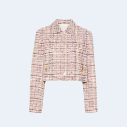 발렌티노 가라바니 브이로고 크롭 트위드 재킷