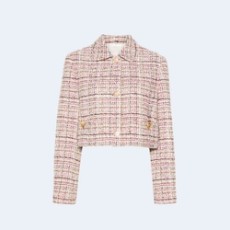 발렌티노 가라바니 브이로고 크롭 트위드 재킷