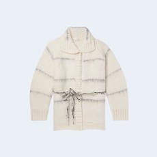 발렌티노 벨티드 인타르시아 울 블랜드 카디건