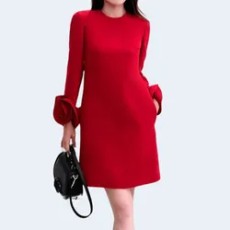 발렌티노 더블 컴팩트 드릴 쇼트 드레스