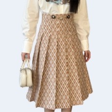 발렌티노 트윌 투트라 V 플리츠 스커트 (2color)