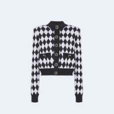 발망 다이아몬드 니트 가디건 블랙