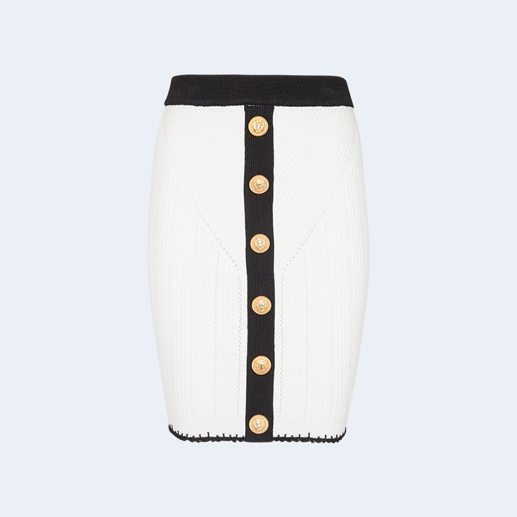 발망 니트 스커트 화이트