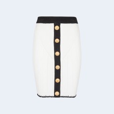 발망 니트 스커트 화이트