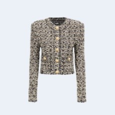 발망 칼라리스 트위드 크롭 자켓