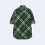 버버리 체크 코튼 셔츠 그린