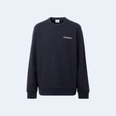 버버리 모노그램 모티프 코튼 스웨트셔츠 네이비