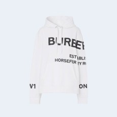 버버리 호스페리 프린트 코튼 후드 화이트