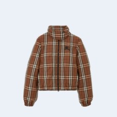 버버리 크롭 체크 나일론 퍼퍼 자켓