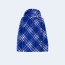 버버리 블루 플리스 체크 후드