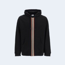 버버리 아이콘 스트라이프 블랙 후드 집업