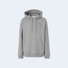 버버리 로고 자수 후디 그레이