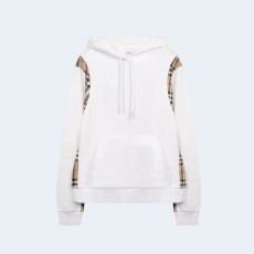 버버리 빈티지 체크 파넬 후디 화이트