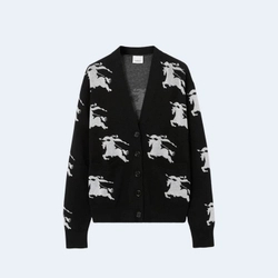 버버리 EKD 코튼 가디건 블랙