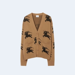 버버리 EKD 코튼 가디건 브라운