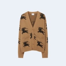 버버리 EKD 코튼 가디건 브라운