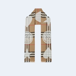 버버리 몽타주 체크 울 캐시미어 스카프