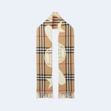 버버리 몽타주 체크 아카이브 베이지 스카프