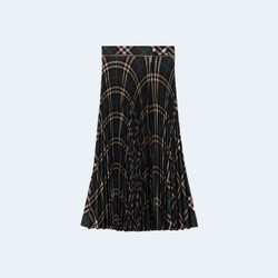 버버리 플리츠 체크 울 블렌드 스커트