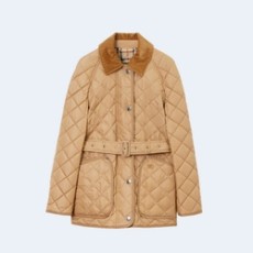 버버리 다이아몬드 퀄팅 나일론 베이지 자켓