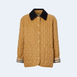 버버리 코듀로이 칼라 다이아몬드 퀄팅 자켓