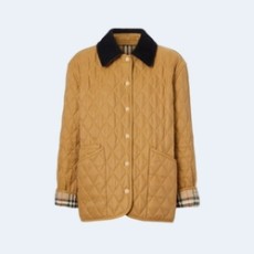 버버리 코듀로이 칼라 다이아몬드 퀄팅 자켓