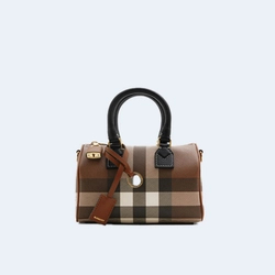 버버리 미니 체크 볼링백 브라운